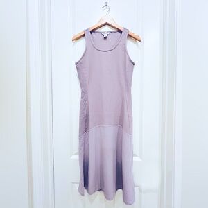 ATHLETA Midi Lavender Gray Fit & Flare Midi Dress
